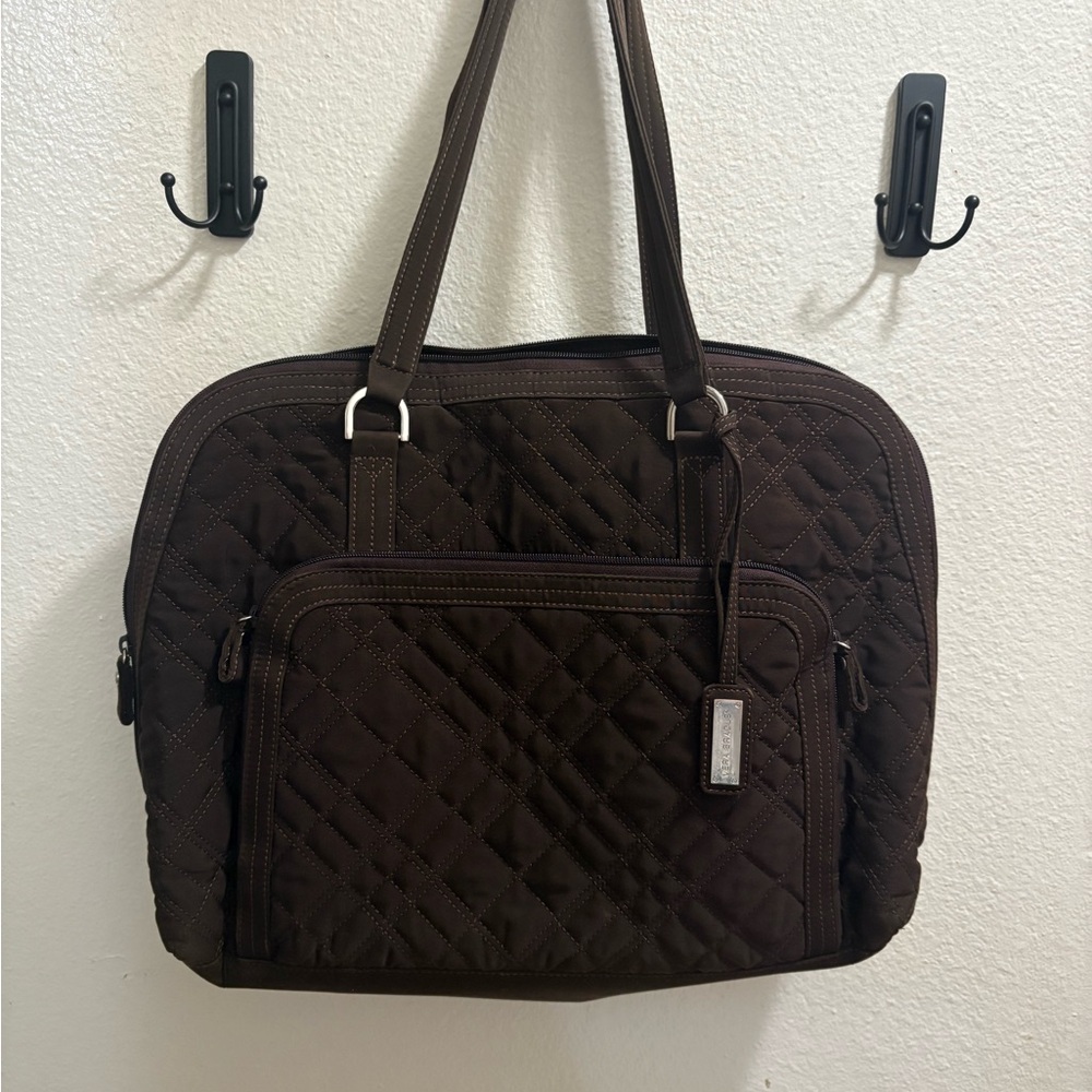 Vera Bradley Quilted Brown Weekender Tote Bag Diaper Bag